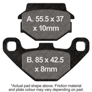EBC Brakes scooter HH slintered brake pad SFA067HH for enhanced braking performance and durability.