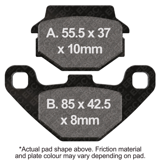 EBC Brakes Scooters HH Slintered Brake Pad SFA067HH showing black slintered friction surface and metal backing plate for scooter braking.