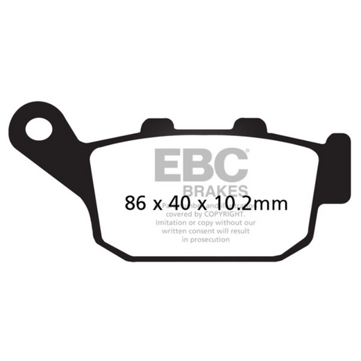 EBC Brakes Scooters HH Sintered Brake Pad SFA140HH with metal backing plate, designed for scooter braking performance.