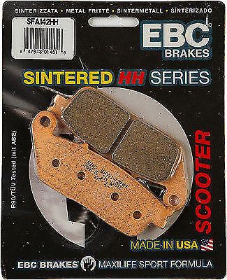 EBC Brakes scooter HH slintered brake pad SFA142HH with textured surface for improved stopping power and durability.