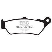 EBC Brakes scooter HH Slintered brake pad SFA209/2HH showing the brake pad with slintered surface and branding