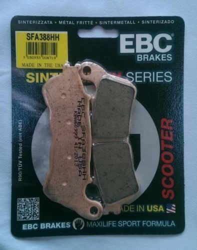 EBC Brakes Scooter HH Slintered Brake Pad SFA388HH showing the textured brake pad surface for high-performance braking.