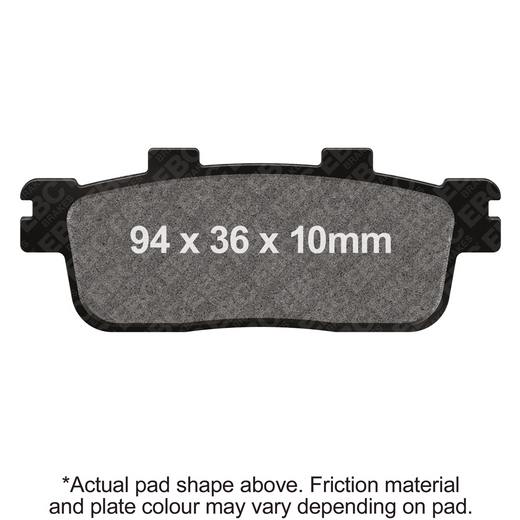 EBC Brakes Scooter HH Slintered Brake Pad SFA427HH shown on a scooter brake caliper for enhanced stopping power.