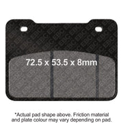 EBC Brakes Scooter HH Slintered Brake Pad SFA627HH showing the brake pad with slintered friction surface and mounting hardware.
