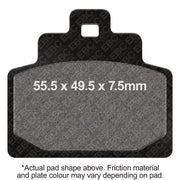 EBC Brakes scooter HH Slintered brake pad SFA681HH showing textured brake pad surface and mounting hole