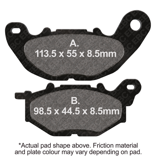 EBC Brakes Scooter HH Slintered Brake Pad SFA705HH showing the durable, slintered brake pad with branding markings.