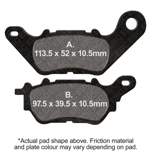 EBC Brakes Scooters HH Slintered Brake Pad SFA706HH with slintered surface for improved braking performance
