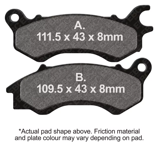 EBC Brakes Scooter HH Slintered Brake Pad SFA709HH showing a durable, high-performance brake pad for scooters.