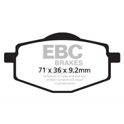 EBC Brakes Scooters organic brake pad SFA101 showing the brake pad with EBC branding and packaging details.