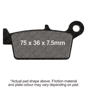 EBC Brakes Scooters organic brake pad SFA131/2, showing a close-up of the brake pad with branding and textured surface.
