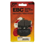EBC Brakes Scooters organic brake pad SFA176 showing the brake pad with detailed texture and branding in a close-up shot.