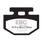 EBC Brakes Scooters organic brake pad SFA176 showing the black rubber and metal components for scooter braking systems.