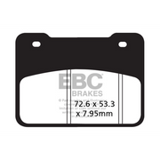 EBC Brakes Scooters organic brake pad SFA627 showing the textured brake pad surface and packaging for scooter braking system.