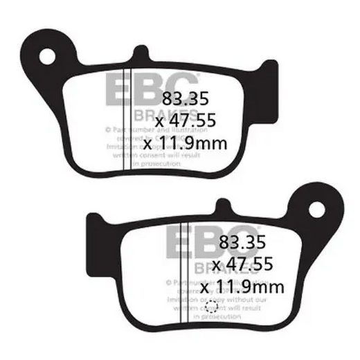 EBC Brakes Scooters organic brake pad SFA628 showing black friction material and metal backing plate for scooter braking system.