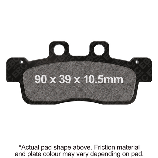 EBC Brakes Scooters organic brake pad SFA632 with textured surface and metal backing plate for effective stopping power.