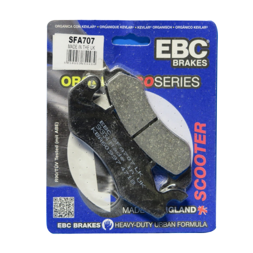 EBC Brakes Scooters organic brake pad SFA707 with textured surface and metal backing plate for scooter braking performance