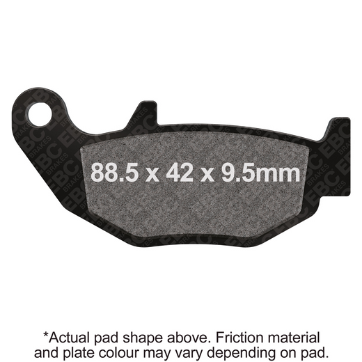 EBC Brakes Scooters organic brake pad SFA754 showing black friction material with EBC branding for scooter braking components