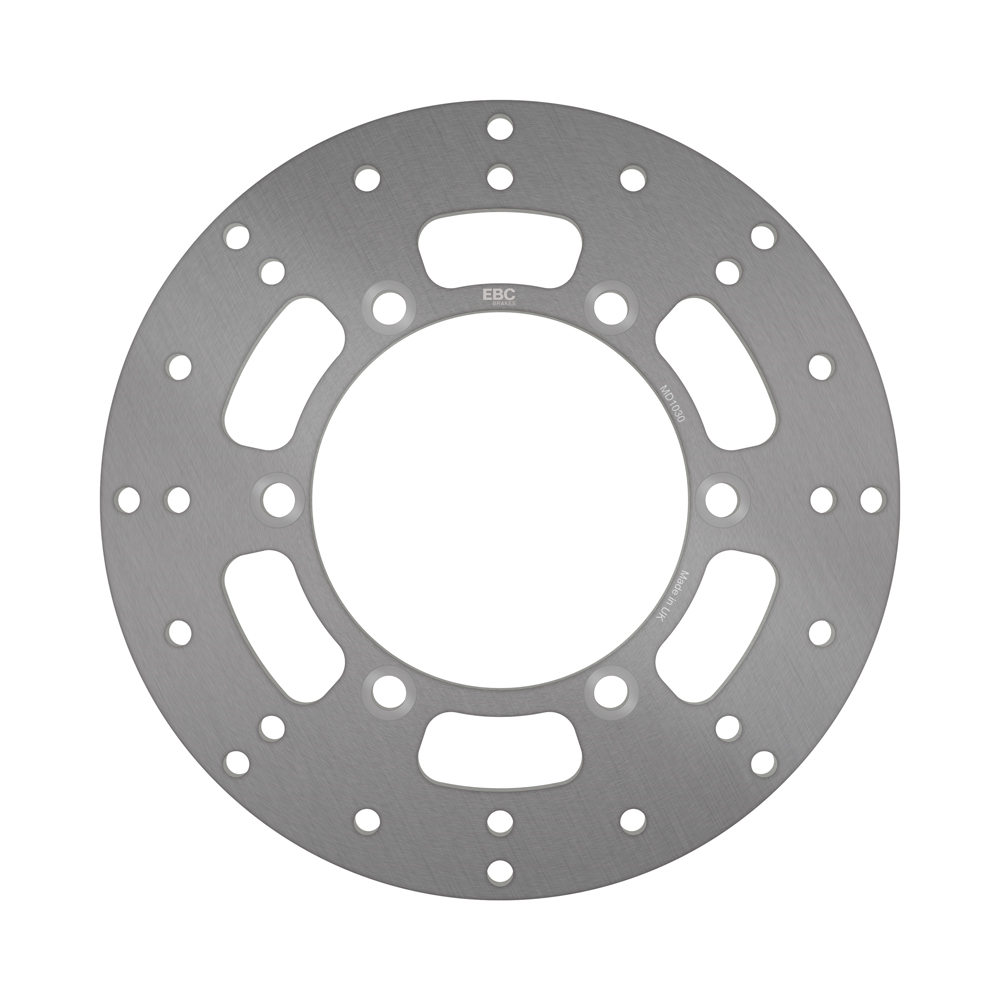 EBC stainless steel brake disc MD1030 with vented design for improved braking performance and durability.