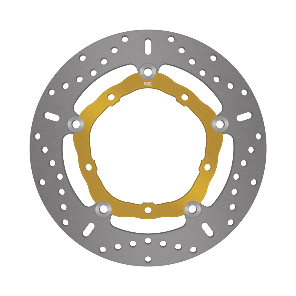 EBC X Brake Disc MD2127X showing a high-performance motorcycle brake disc with vented design and metallic finish