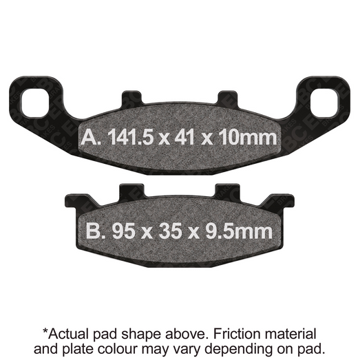 EBC Extreme Pro Sinter Brake Pads with detailed friction material surface and metal backing plate for motorcycle braking.