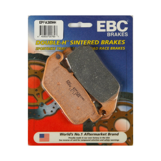 EBC Extreme Pro Sinter Brake Pads for enhanced stopping power, shown in close-up view with detailed surface texture.