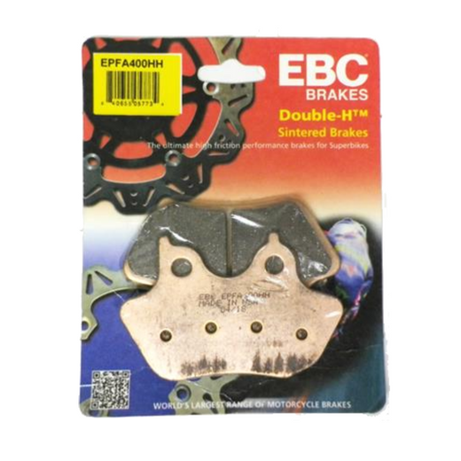 EBC Extreme Pro Sinter Brake Pads shown in black with detailed friction surface for high-performance braking.