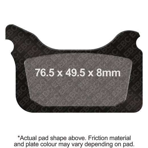 EBC Extreme Pro Sinter Brake Pads, EPFA405HH, showing the durable black brake pad with mounting hardware