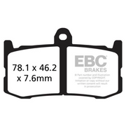 EBC Extreme Pro Sinter Brake Pads for high-performance braking, showing the black metal brake pad with EBC branding.