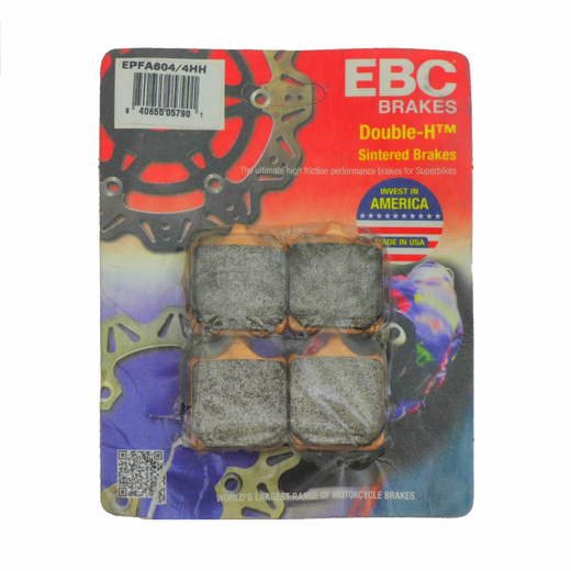 EBC Extreme Pro Sinter Brake Pads for enhanced stopping power, shown with black friction material and metal backing plates.