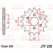 JT Sprockets Front Sprocket - JTF259.13 - 428 Pitch