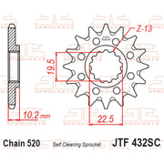 JT Sprockets Self Cleaning Lightweight Front Sprocket - JTF432.14SC - 520 Pitch