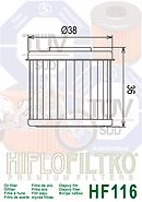 Hiflofiltro Premium Oil Filter - HF116