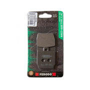 Ferodo Eco Friction brake pad FDB2062EF, showing the black brake pad with mounting hardware and product branding.