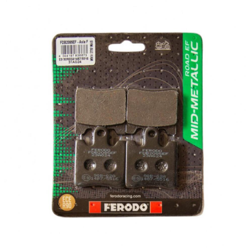 Ferodo Eco Friction brake pad FDB2085EF, automotive brake component with black friction material and metal backing plate.