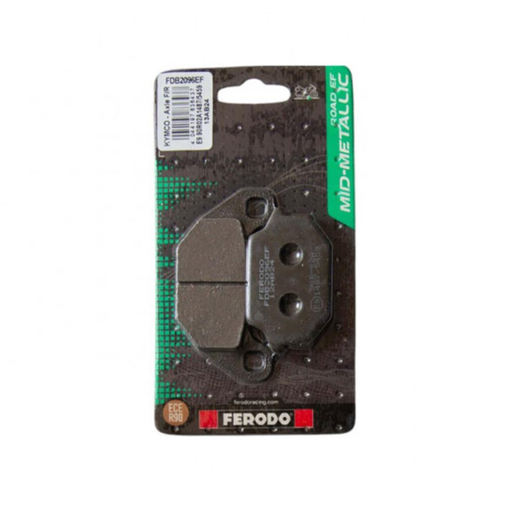 Ferodo Eco Friction Brake Pad FDB2096EF showing the black brake pad with metallic backing for vehicle braking system.