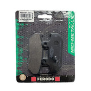 Ferodo Eco Friction brake pad FDB2173EF showing a close-up of the brake pad with detailed friction material and backing plate.