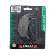 Ferodo Eco Friction brake pad FDB2280EF showing the gray brake pad with mounting holes and product branding.