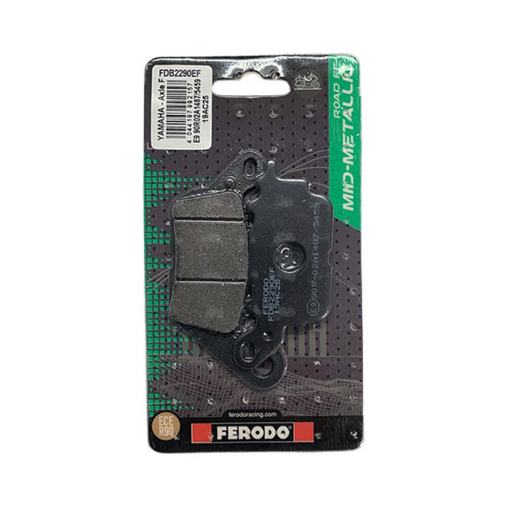 Ferodo Eco Friction Brake Pad FDB2290EF showing black rubber and metal backing for vehicle braking system.