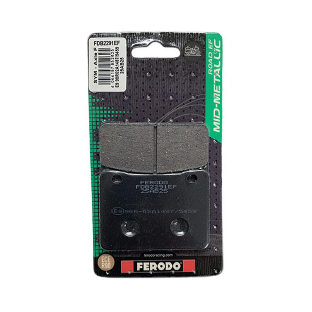 Ferodo Eco Friction brake pad FDB2291EF with black friction surface and metal backing plate for vehicle braking systems.
