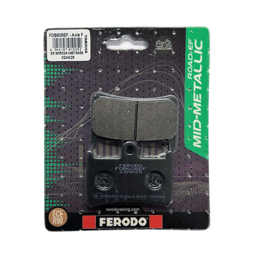 Ferodo Eco Friction Brake Pad FDB605EF with black backing plate and metallic friction surface for vehicle braking system.