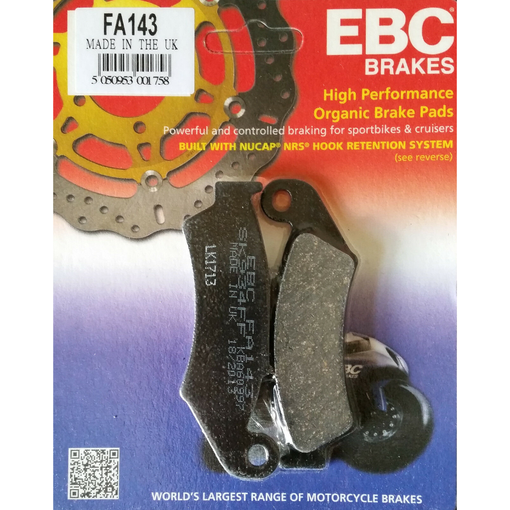 EBC Brakes Motorcycles Organic Brake Pad -  FA143
