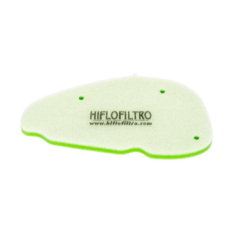 HifloFiltro HFA6107DS air filter for motorcycle, cylindrical shape with foam and rubber frame, designed for engine filtration.