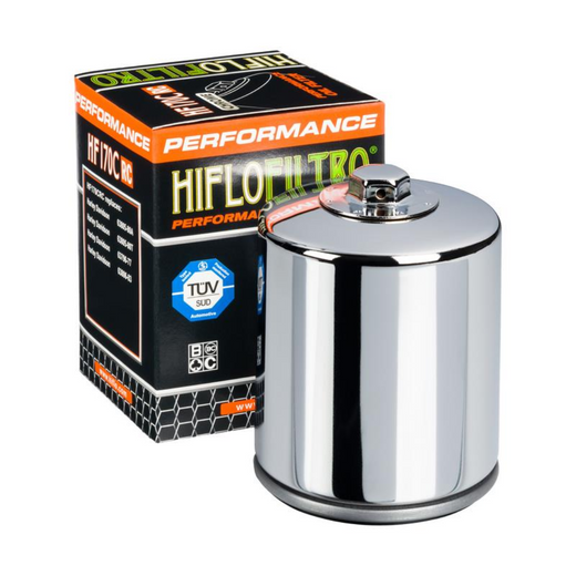 HifloFiltro High-Performance Racing Oil Filter - HF170CRC - Chrome