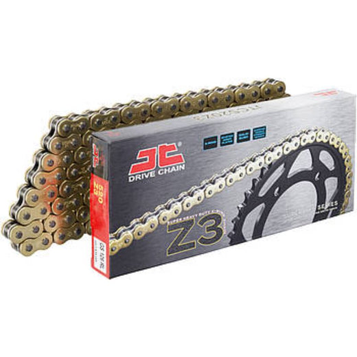 JT Sprockets Chain Z3 GS for motorcycles, showing the black chain with metal links and sprocket components.