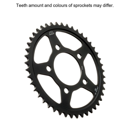 Black zinc rear sprocket from JT Sprockets, JTR1330.45ZBK model, designed for 525 pitch motorcycle or ATV drivetrain.