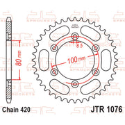 Rear sprocket from JT Sprockets JTR1076.48 motorcycle sprocket with durable metal teeth and black finish, designed for optimal performance.