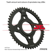 Rear JT Sprockets JTR1078.60 motorcycle sprocket with 420 pitch, featuring a durable metal construction and gear teeth design