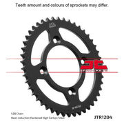 JT Sprockets rear sprocket JTR1204.49 with 428 pitch, showcasing the durable metal construction and gear teeth design.