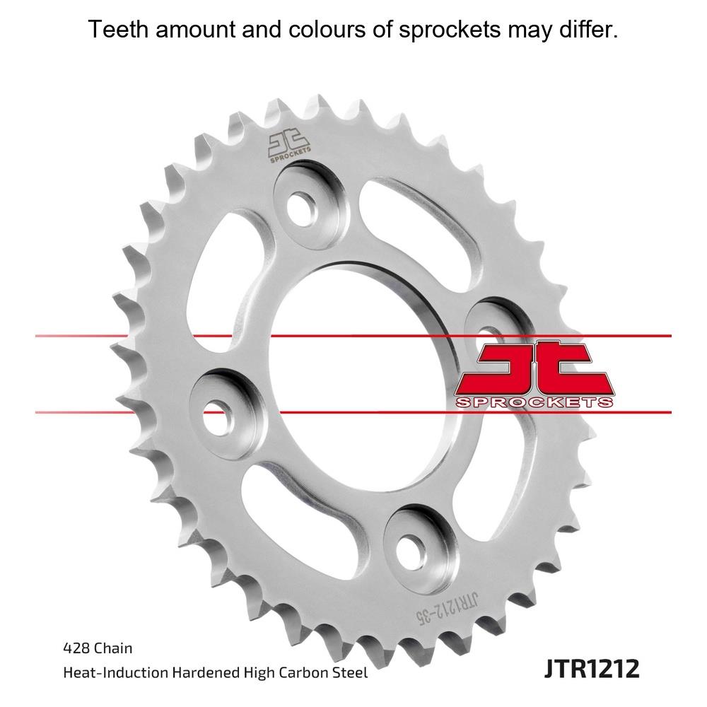 JT Sprockets rear sprocket JTR1212.37 with 428 pitch, designed for motorcycle drive systems, shown in the product image.