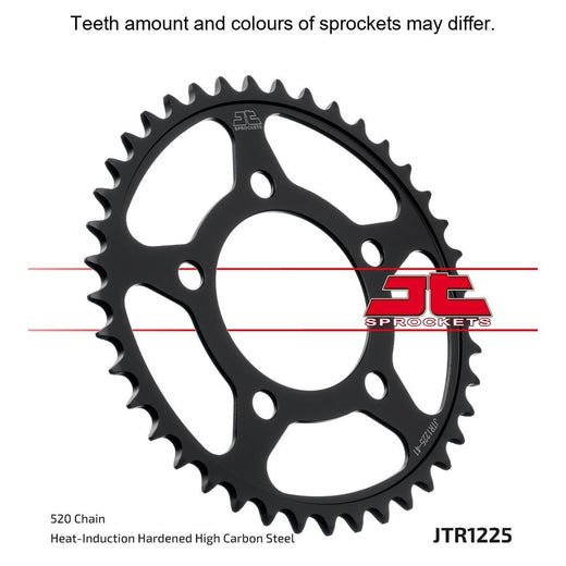 Rear JT Sprockets JTR1225.36 520 pitch sprocket with multiple teeth, made of durable metal for motorcycle or dirt bike use.